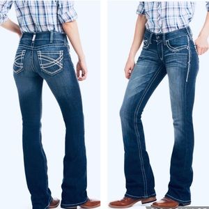 Ariat R.E.A.L Mid Rise Stretch Entwined Boot Cut Jean